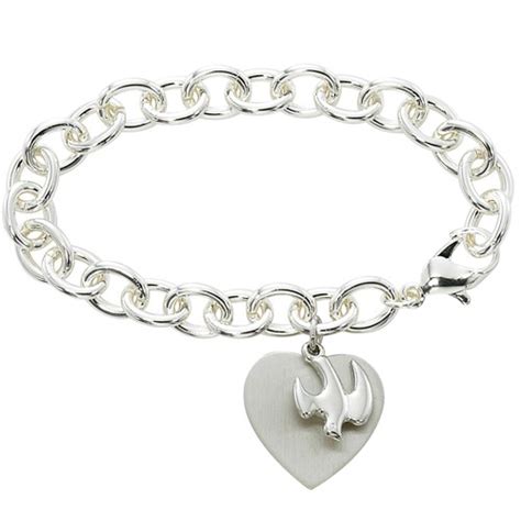 Rhodium Holy Spirit Confirmation Bracelet 75