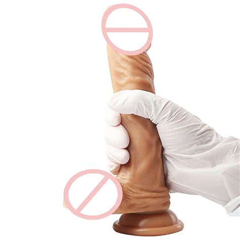 Realistic Waterproof Penis Double Layer Soft Silicone Dildos Women Adult Sex Toys Dildo And