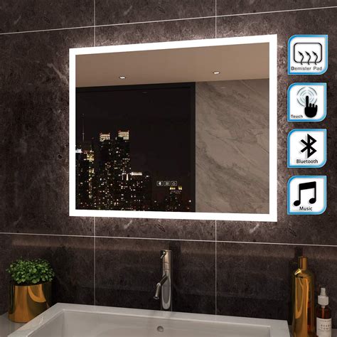 Elegant 600 X 500mm Anti Foggy Wall Mounted Mirrorback Lit Led