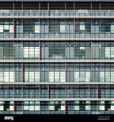 Facade Of A Modern Multi Storey Office Building Front View Close Up