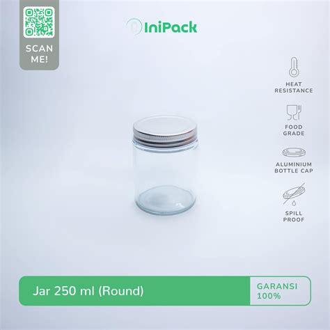 Jual Toples Jar Kaca 250 ML Botol Toples Kaca 250 ML Tutup Aluminium