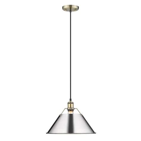 Golden Lighting Orwell AB 1 Light Pendant 14 In In Aged Brass With