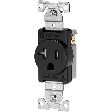 eaton  amp nema    straight blade single receptacle black