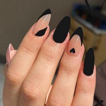 Black Nail Art Nude Nails Black Heart Nude Nails Nail Colors Nail Art