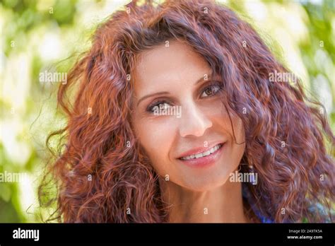Portrait Of Mature Woman With Red Hair Stock Photo Alamy