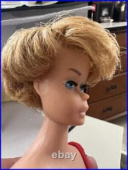 Vintage S Barbie Side Part Blonde Bubble Cut Withbox Orig Ss Shoes No Green Wow Vintage