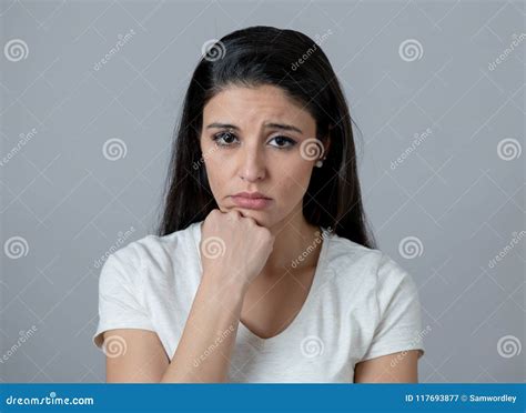 Human Expressions Emotions Young Attractive Woman With A Depressed