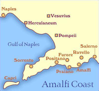 Amalfi Coast Map | Amalfi coast italy, Amalfi coast, Italy vacation