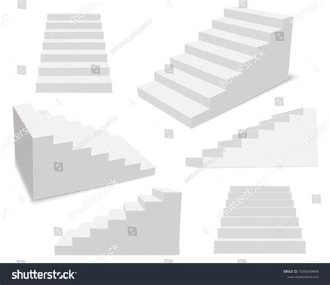 Creative Vector Illustration 3d Interior Staircases Stock Vector