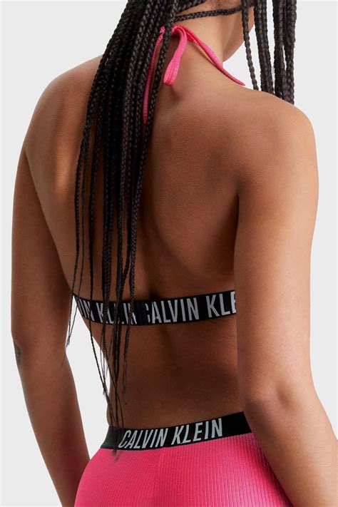 Calvin Klein Logo Bantlı Çıkarılabilir Dolgulu Üçgen KW KW XI Bayan Bikini Üstü KW KW
