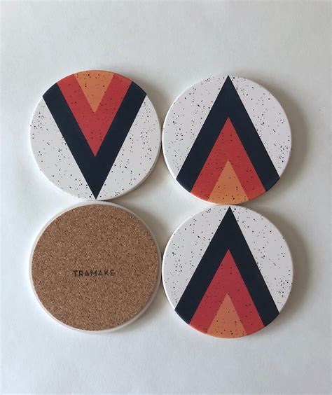 ARROW COASTERS set of 4 ceramic coasters