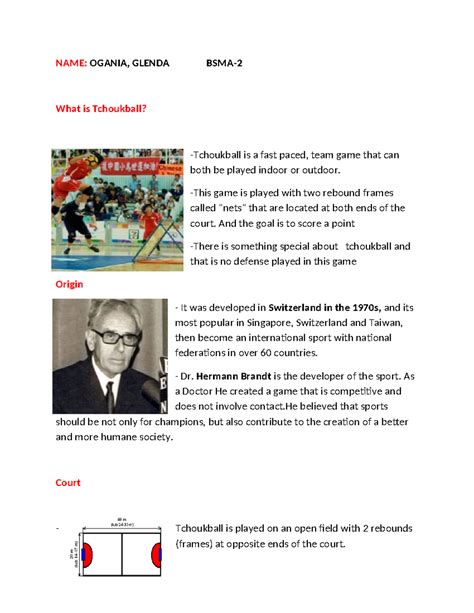 Tchoukball - NAME: OGANIA, GLENDA BSMA- What is Tchoukball? -Tchoukball