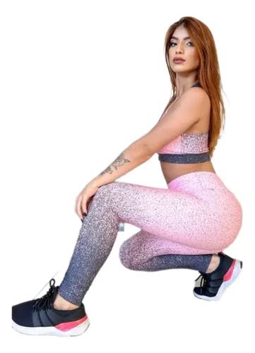 Conjunto Fitness Degrade Academia Top E Cal A Leg Suplex Parcelamento