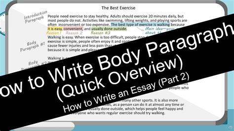 How To Write An Essay Body Paragraphs With Worksheet Youtube