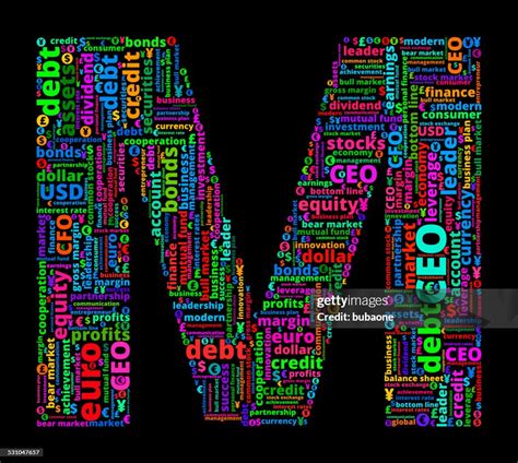 Letter M On Business And Finance Word Cloud High-Res Vector Graphic ...