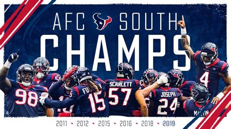 Afc South Champions 2019 Houston Texans Texans Champs