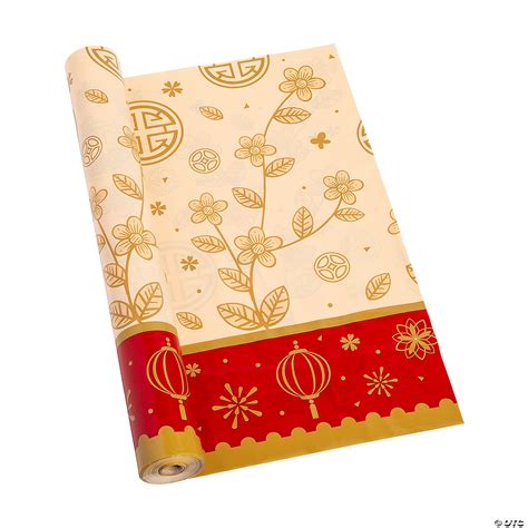 40 X 100 Ft Lunar New Year Plastic Tablecloth Roll Oriental Trading