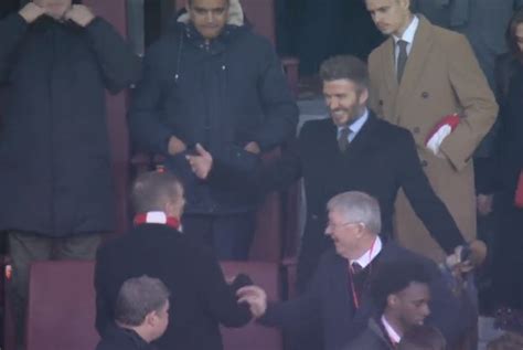 Sir Alex Ferguson And David Beckham In Directors Box At The Emirates