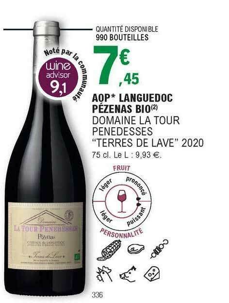 Promo Aop Languedoc P Zenas Bio Domaine La Tour Penedesses Chez E Leclerc