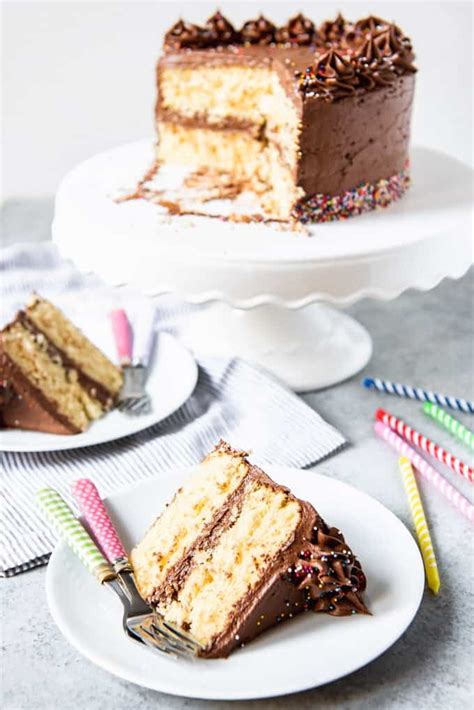 Yellow Cake With Chocolate Frosting House Of Nash Eats