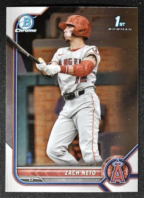 2022 Zach Neto 1st Bowman Chrome Rookie Card Los Angeles Angels BDC 18