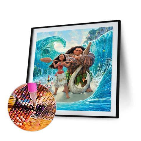 Cartoon Moana Canvas Full Round Square Drill Diamond Painting