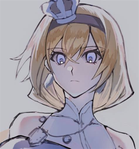 Safebooru 1girl Bare Shoulders Blonde Hair Blue Eyes Closed Mouth Commentary Crossed Bangs