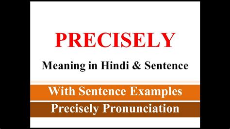 precisely meaning  hindi  sentence  precisely ka matlab