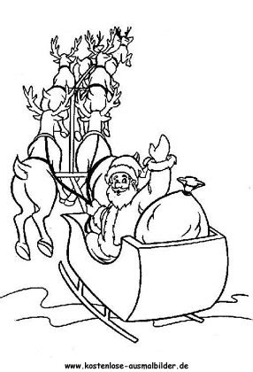 Weihnachtsschlitten - Weihnachten ausmalen | Malvorlagen
