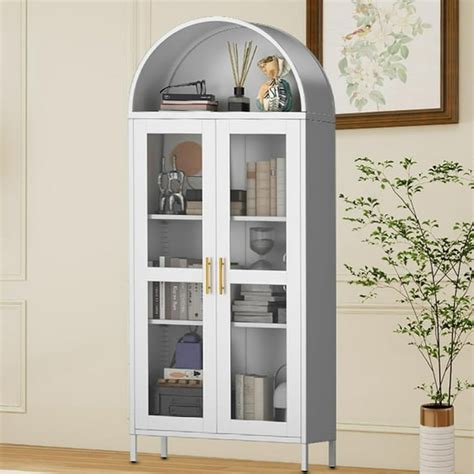 Garvee Arch Cabinet With Glass Door 728 Large Arched Display Cabinet