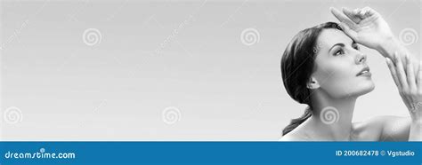 Portrait Of Woman With Naked Shoulders Stock Photo Image Of Copy Girl