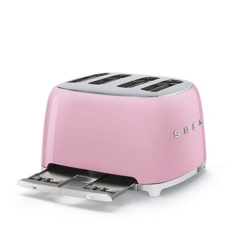 Toster na 4 kromki osobno (pastelowy róż) 50's Style SMEG
