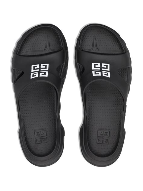 Givenchy Marshmallow Flatform Slides In Black Modesens
