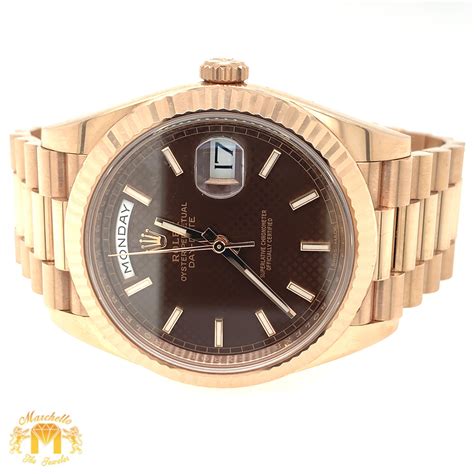 41mm Rolex Day Date Ii Presidential Watch With Rose Gold Oyster Bracel