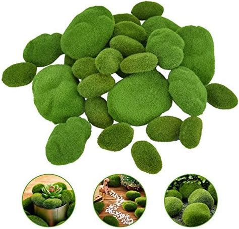 Buzifu Pcs Artificial Moss Rocks Size Decorative Mossy Rocks Moss