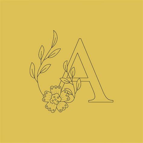 Premium Vector Botanical Minimalist Capital Letter A Initial Letter