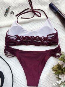 Cut Out Braided Bikini Set In WINE RED ZAFUL 2026