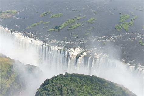 "Victoria Falls Aerial View Taken From An Helicopter" by Stocksy Contributor "Marta Muñoz-Calero ...