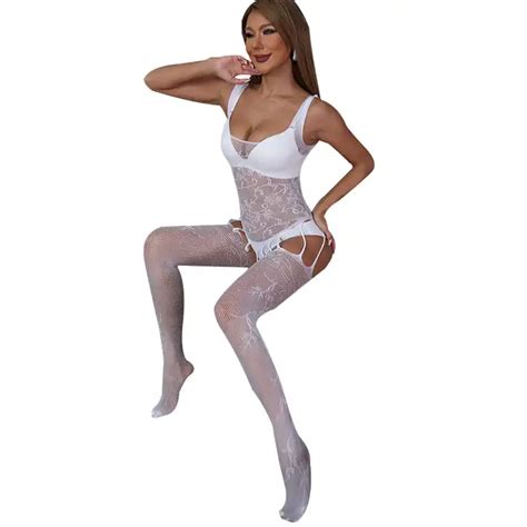 China Factory Custom One Piece Body Stocking Women Cut Out Sexy Mesh Transparent Lingerie Body