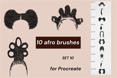 Procreate Afro Hair Brushes Set Graphic By Nastyafrim