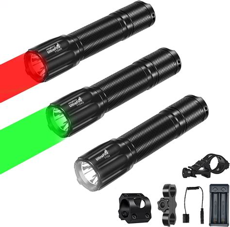 Amazon 3 Pack UltraFire 382 Yards Hunting LED Flashlight Red