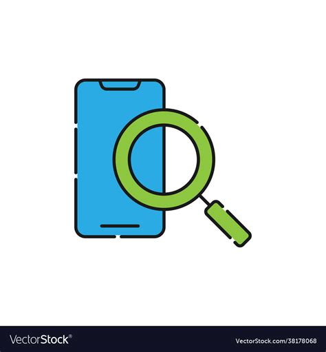 mobile phone search icon design phone icon vector image