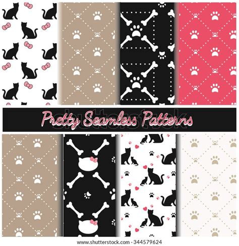 Pussy Cats Patternsisolated 库存矢量图免版税