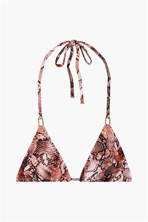 MELISSA ODABASH Cancun Snake Print Triangle Bikini Top THE OUTNET