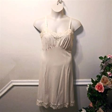 Vintage Intimates Sleepwear Rare Vintage Sears Size 36 Tall Nude Floral Embroidered Lace