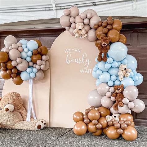 Blue Brown Nude Balloon Garland Double Stuffed Dusty Blue Coffee Pastel