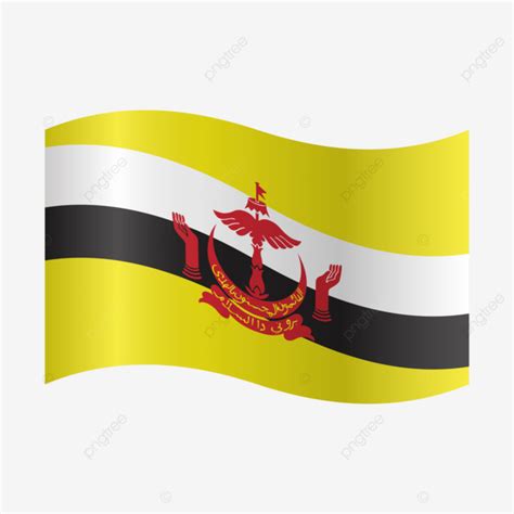 Vector Realistic Illustration Of Brunei Flags Brunei Flag Brunei