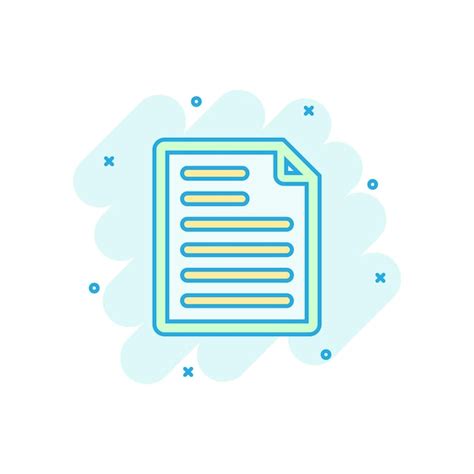 Icône De Note De Document Dans Le Style De Bande Dessinée Feuille De