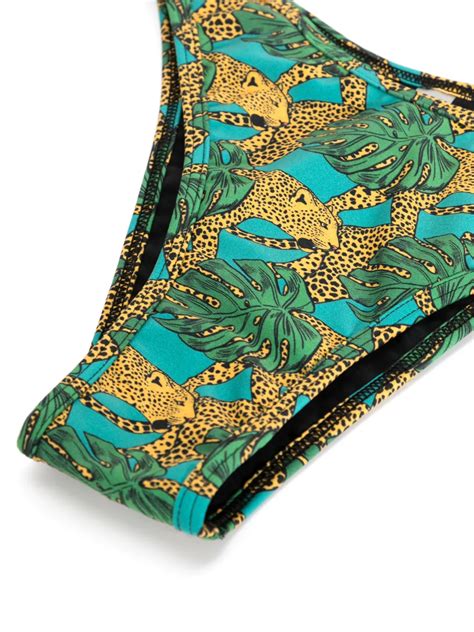 Reina Olga Coolio Jungle Fever Print Bikini Set Farfetch
