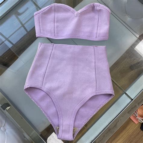 Miss Guided Lilac Bandage Bikini Top Size Depop